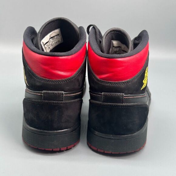 Jordan 1 Mid Last Shot Athletic Sneakers Mens 10.5 Black Leather Lace Up Mid Top main image 4